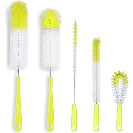 Flaskebørste & Rengøringsbørste Sæt, Velegnet Til Ølflasker, Tekopper, Kaffe Kopper, Bøjende Flaskebørste