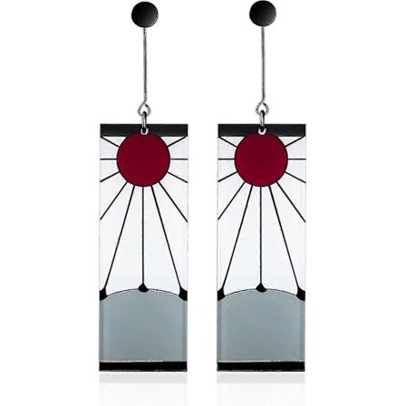 925 Sølv Tanjiro Øreringe, anime Demon Slayer Tanjiro Øreringe Øreklips Kimetsu No Yaiba Hanafuda Til Mænd Kvinder Øre