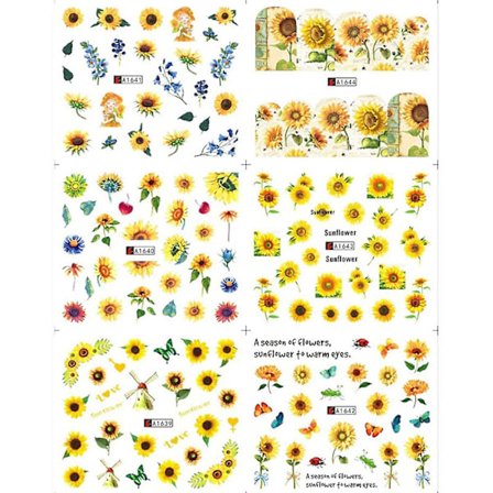 Vand Transform Negle Sticker Solsikke Daizy Negle Stickers Negle Decals Negle Kunst Dekoration Manicure