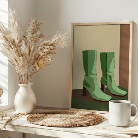 Green boots Poster 30x40 cm
