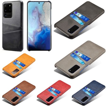 Samsung S20 Ultra beskyttende etui cover læder kort visa mastercard -