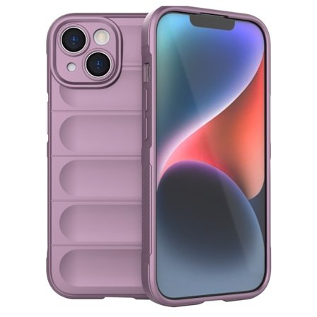 Pehmeä kahva muotoiltu kuori iPhone 15 - Vaaleanvioletti