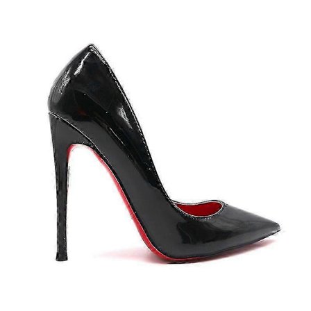 Røde pumps med rød såle for kvinner, sexy spiss tå, svarte tynne høyhælte sko 8cm 10cm 6cm bryllupssko 26s