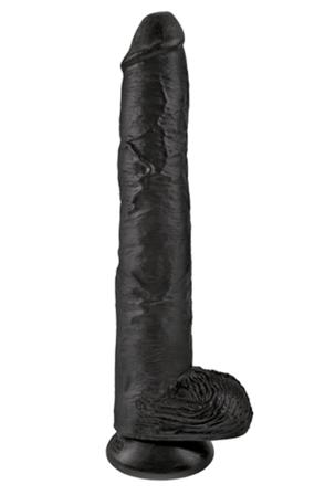 Pipedream King Cock with Balls Black 37,5cm XL dildo - Blushme.se