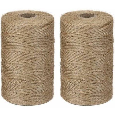 2 st 200 m Jute Garn Brun Naturlig Jute Garn för Trädgård Foton Växter Hantverk
