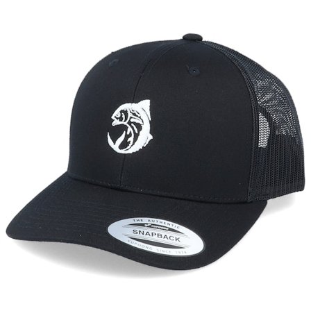 Skillfish - Jumping Fish Circle Black Trucker Trucker Black Cap - @ Hatstore