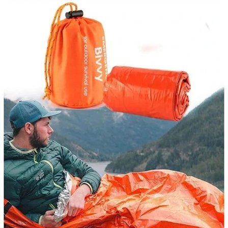 Udendørs Emergency Vandtæt Termisk Sovepose Camping Survival Bivvy Sæk Orange