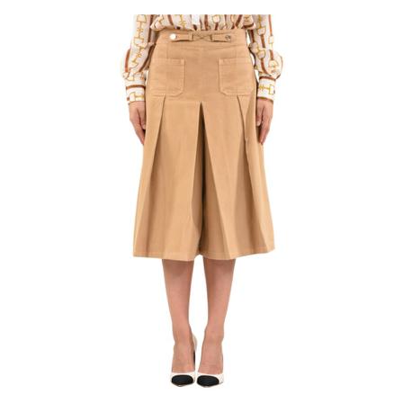 Elisabetta Franchi, Pantaloni cropped Beige, Dames, Maat:L