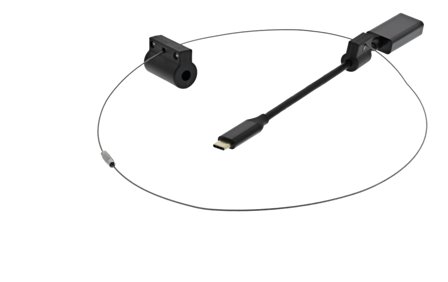 Deltaco HDMI pigtail adapter ring, C, black