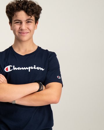 Champion SS Tee Blauw T-shirts Jongens - Kids Brand Store