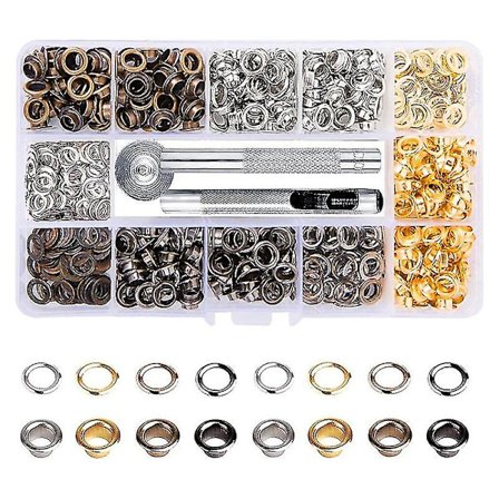 3/16 tum 400 st Öljett Kit Grommet Set Kompatibel med Skor Kläder (4 Färger)