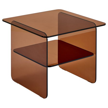 Vetro hjørnebord, glas | 50x50 - Brun - 50x50x40 - Sofaborde