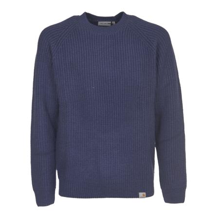 Carhartt Wip Round-neck Knitwear , Blauw , Heren , Maat: XL Truien & Vesten