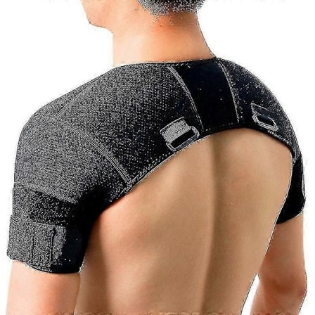 Ny Sort Dobbelt Skulder Wrap Støtte Rotator Cuff Arm Smerte Lindring Varm Terapi Til Mænd Og Kvinder Fleksibel Xl