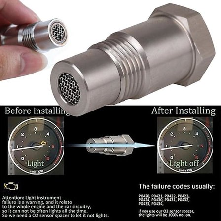 Bil CIR Fix Check Engine Light Eliminator Adapter Oxygen O2 Sensor M18x1.5