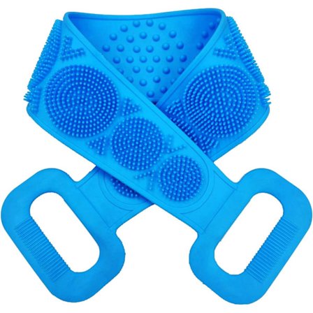 24 " Ryggskrubbare Kroppsborste Silikon Bad Duschborste för Användning i Duschen för Kvinnor Män Mjuk Exfolierande Silikon Badhandduk