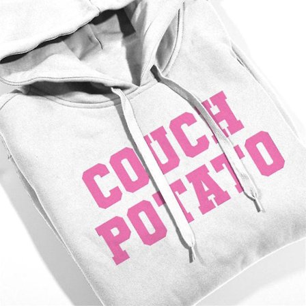 Rosa soffpotatis Varsity Text Tröja med huva för barn