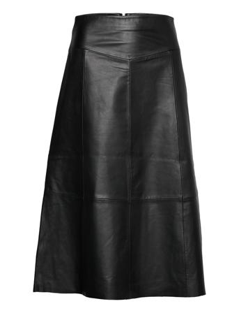 Celina Leather Maxi Skirt Polvipituinen Hame Musta Dante6