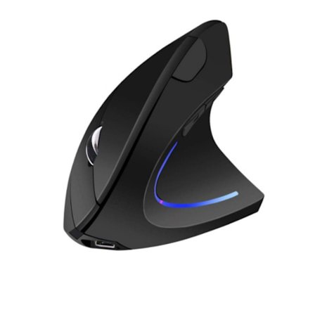 Trådløs vertikal mus (Bluetooth 5.0+2.4G), oppladbar og stille