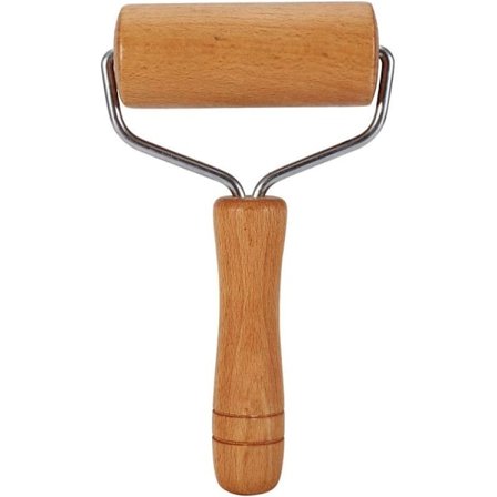 Kagerulle og pizzabaggersæt i træ til køkkenredskaber