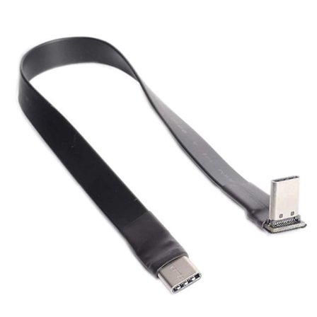USB 3.1 Typ C till Typ C Förlängningskabel 90 Grader Adapter FPC FPV Bandplatt USB C Kabel 3A 10gbps
