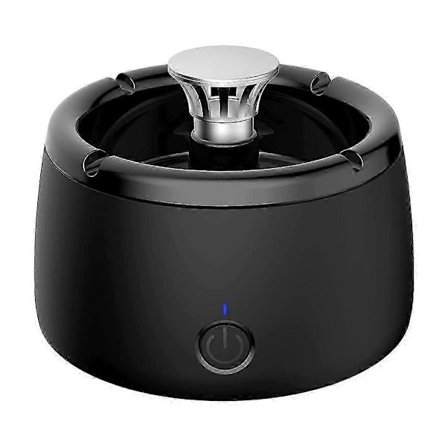 Røykfritt askebeger for hjemmet, oppladbart askebeger for bil, innendørs, utendørs, hjemmekontor (svart)