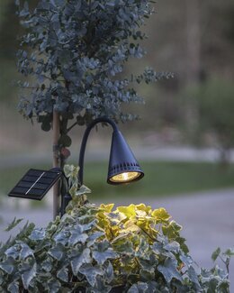 Solcelle spotlight LED Sort