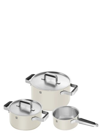 Zwilling Grytset Pure 3 Delar + 2 Lock, Elfenbens Vit. - Cream - ONE SIZE