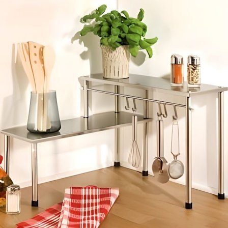 Köks hörn hylla med 2 hyllor