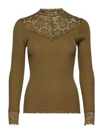 Silk T-Shirt W/ Lace Green Rosemunde