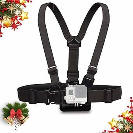 Bröstsele Rem för GoPro Hero 7 6 5 4 3 3 Black Silver Fusion med J-krok - Fullt Justerbar Remstorlek