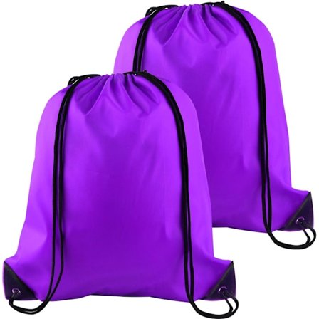 2-pakning snøresekk ryggsekker sekk snøring ryggsekk for trening reiser, lilla