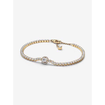 Pandora - Sparkling Halo Tennis Armbånd - 14k guldbelægning