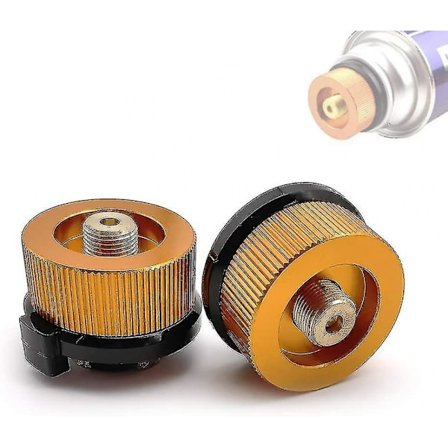 2 stk. Camping Gas Adapter Auto-off Til Butan Tanke Skruet Ind I Gaspatroner, 3*4.1*4.5cm