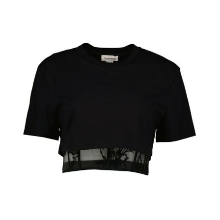 Alexander McQueen, T-Shirts Zwart, Dames, Maat:S