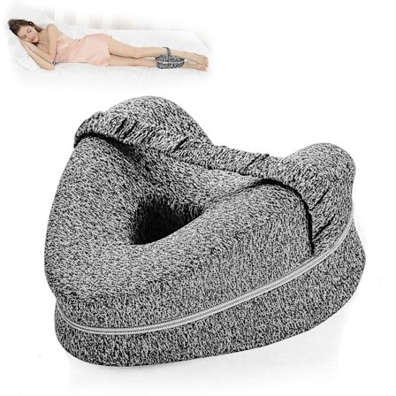 Benpude | Ergonomisk side sovepude for optimal støtte | Memory foam knæpude til sidesovere | Positioneringspude med aftageligt og vaskbart betræk