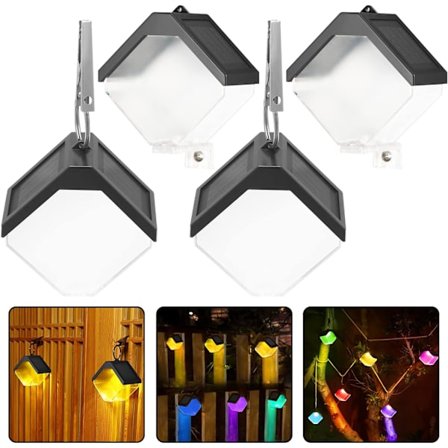 4 stk. solcellelamper til udendørs have - 2 tilstande vandtæt solcelle