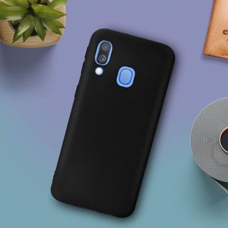 Fodral - AVIZAR - Samsung Galaxy A40 - Gel silikon - Svart - Soft touch finish