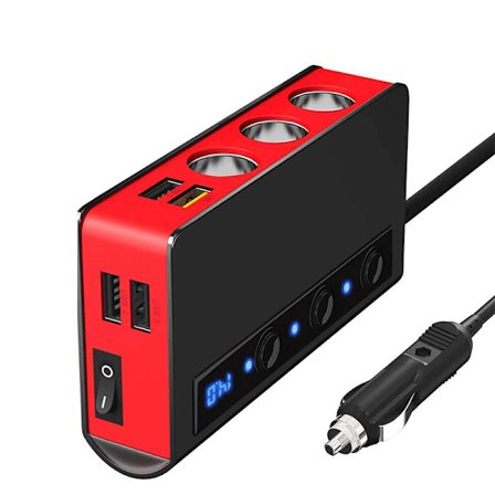 180W Biloplader med Digital Display Black+Red