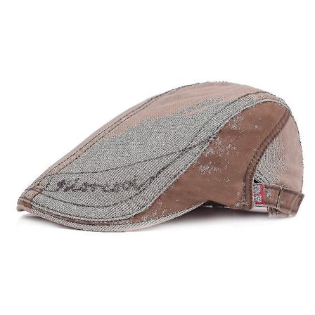 Hmwy-beret Herre Bomull Brodert Flat Cap Solskjerm Hat Casual Peaked Caps Brev Broderi