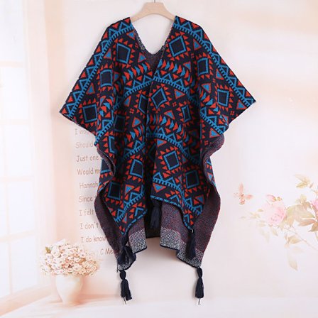 Muodikas imitaatiokashmirinen geometrinen kuvio etniseen tyyliin matkahuivi naisille