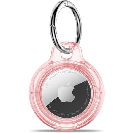 Airtag-holder Air Tag-etui med nøglering, ridsefast Airtags-nøglering til Apple Air Tags, Airtag-tilbehør til GPS-objektsøgningsenhed, gennemsigtig Pi