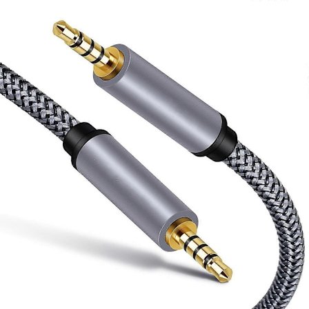 Type A 2m 3.5mm Han til Han Audio Aux Kabel HiFi Stereo Flettet TRRS Audio Forlængerkabel