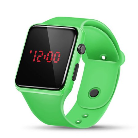 Børn Piger Digital Børneure Til Drenge LED Vandtæt Sil Grøn one size