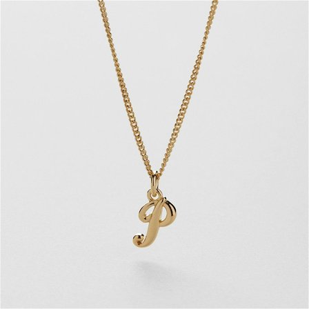 P Vintage Letter Halskette - 18K VERGOLDETES STERLINGSILBER