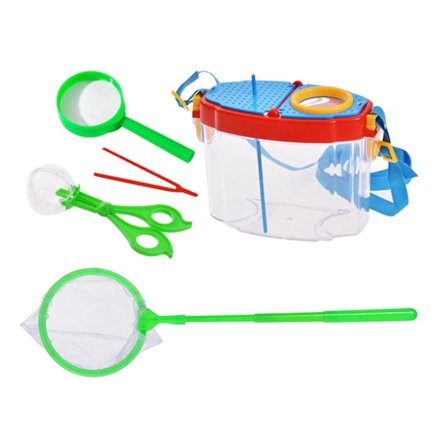 Utomhus Insektsfångstset med Förstoringsglas, Krypdyrburk och Fjärilsnät - Perfekta Leksaker för Barn, Present till Pojkar & Flickor 3-12 År, Camping 