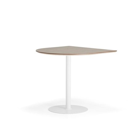 Bar table METRIC, semi-oval, 1000x1000x900 mm, white/walnut