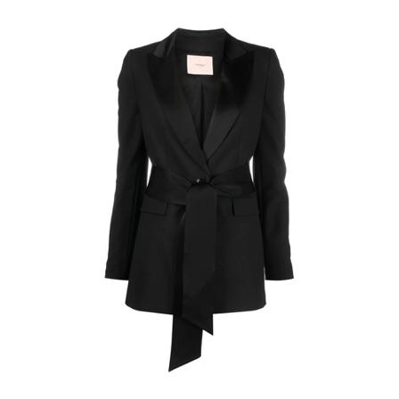 Twinset, Single Breasted Blazer Jacket Zwart, Dames, Maat:M