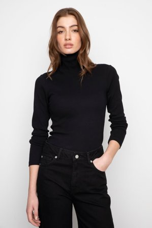CAMILLA PIHL - Petra Rib Turtleneck - Black SizeS