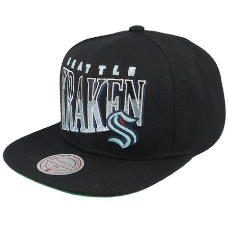 Mitchell & Ness - Seattle Kraken Line Work Black Snapback Snapback Black Cap - NHL @ Hatstore